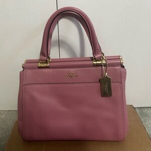 Coach rose pink (Grace 31916) leather satchel bag with gold hardware